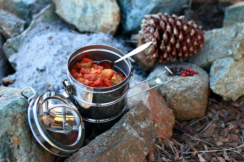 camping food cooking stew