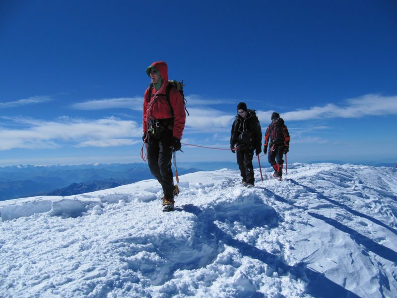 hikers trekking Mont Blanc Alps