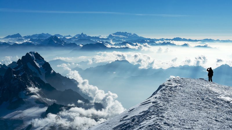 on the summit of Mont Blanc