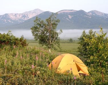 wild camping in summer