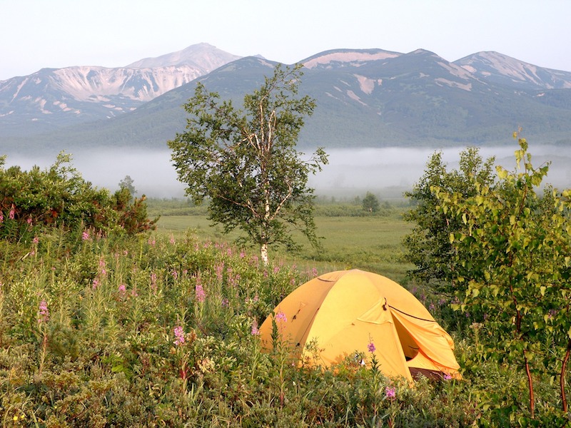 wild camping in summer