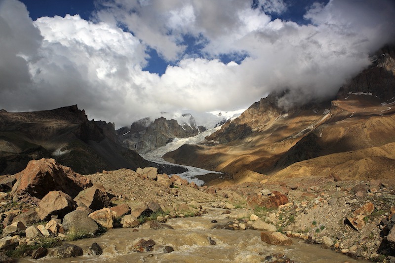 low areas of europe's highest mountain - mount elbrus