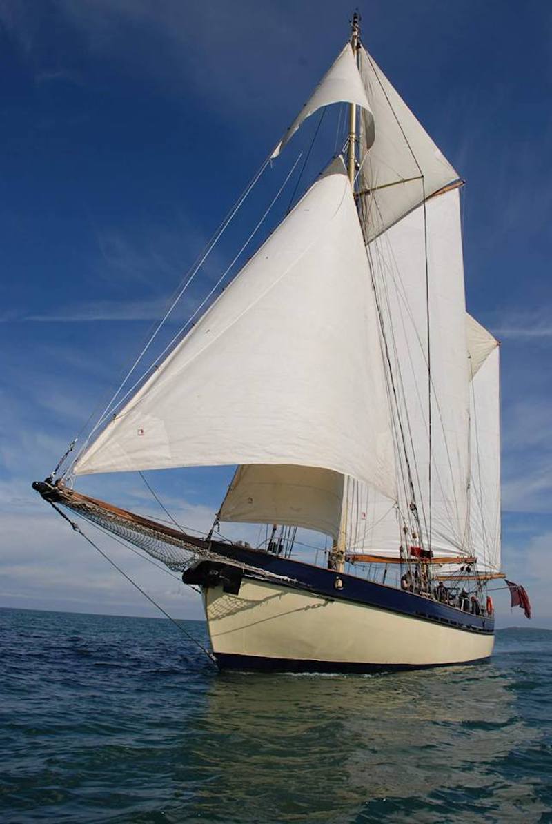 traditional tall ship maybe sailing