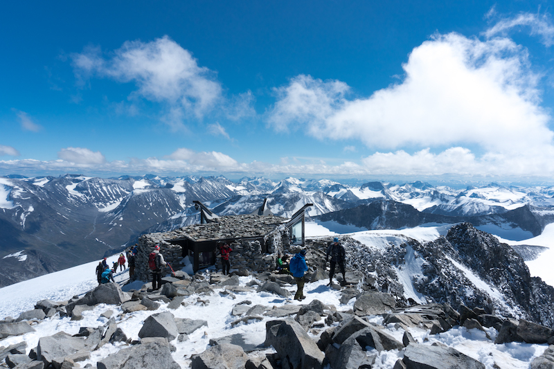 summit of Galdhøpiggen, highest mountain in norway