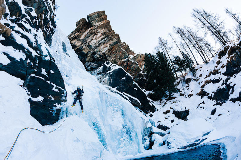 ice climbing in italy - winter adventures