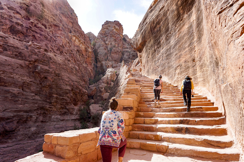 trekking to the ancient city of Petra