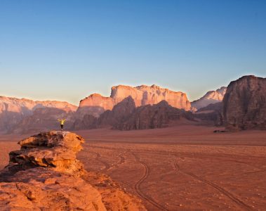 Sunrise at Wadi Rum in Jordan - ancient city of Petra