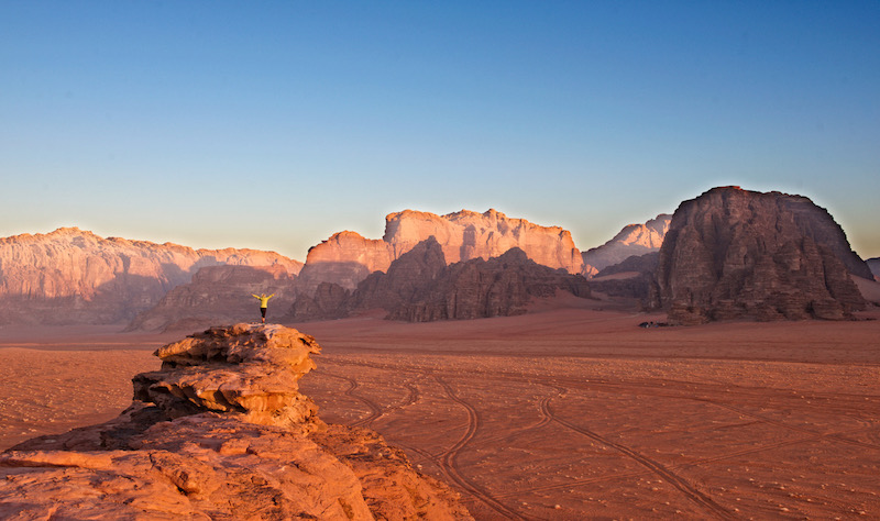 Sunrise at Wadi Rum in Jordan - ancient city of Petra