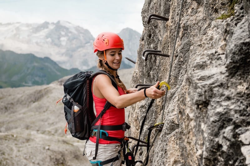 Via ferrata Piz da Lech in the Dolomites