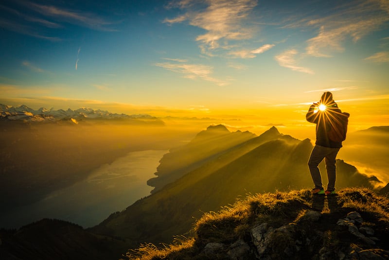 Sunrise at the brienzer rothorn walk