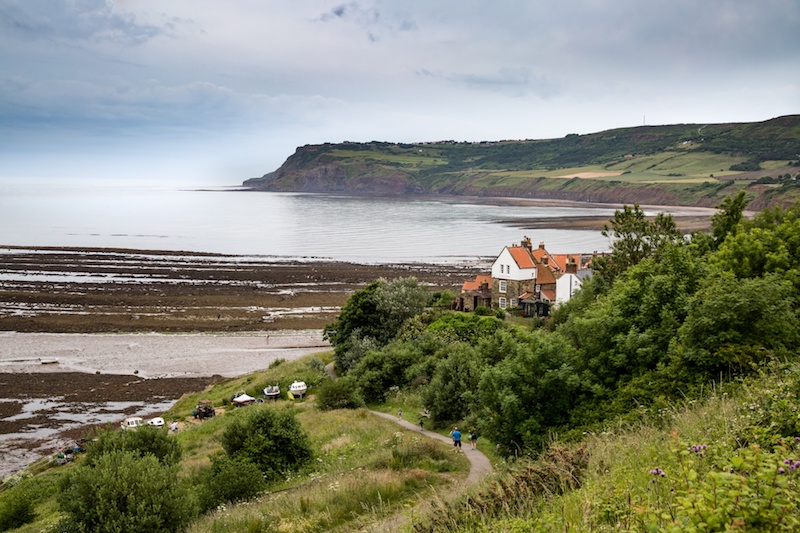 A view of Robin Hoods Bay from Hoos House Farm, best UK campsites