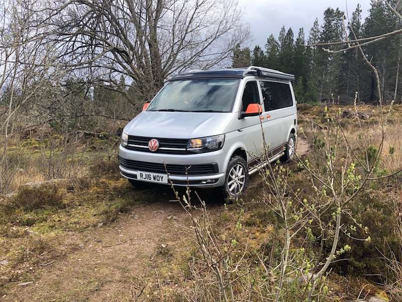 Campervan off-road in Scotland