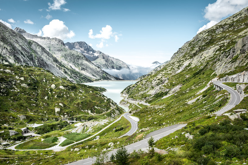 A view of the Grimsel Pass, the trailhead for one of the best hikes in the Bernese Oberland 