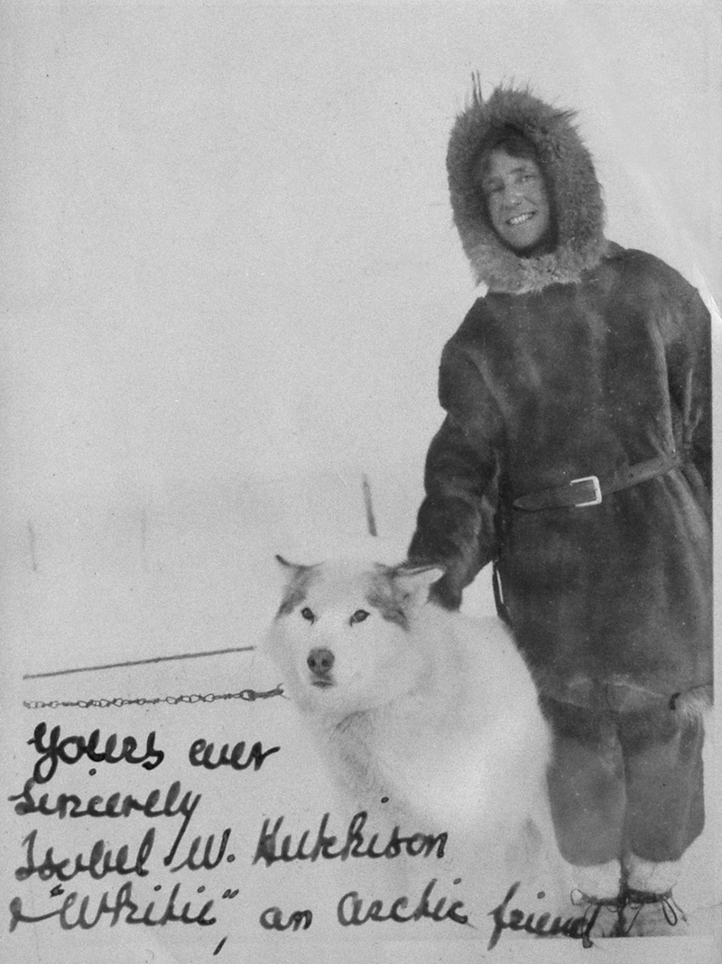 Isobel Wylie Hutchison with a dog