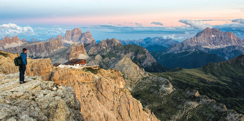 Mountain hut in the Dolomites, Italy, one of the most incredibly unique places to spend the night in Europe 