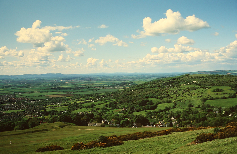 A view from the top of Cleeve Hill on the Cleeve Hill Ring walk - best cotswolds walks 