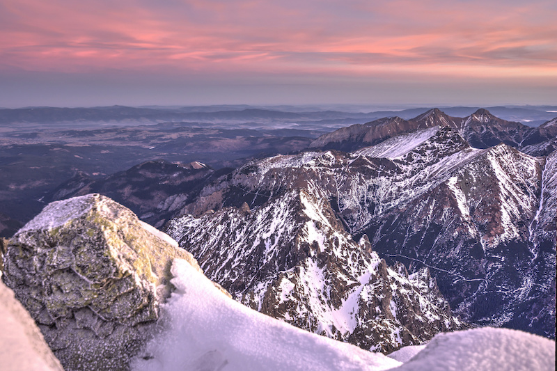 A sunrise at the top of Mount Rysy, Tatra Mountains, most adventurous things to do in Poland