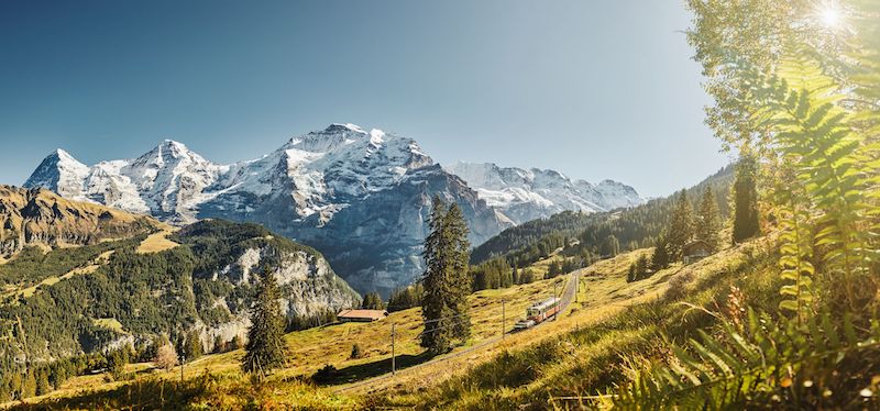 Autumn Train Grütschalp - Mürren, Jungfrau Region