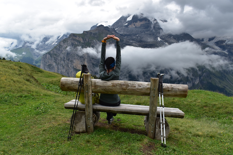 Taking a rest on the Via Alpina near Murren