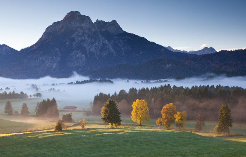 view on mt. sauling near fussen in bavaria, alps, autumn