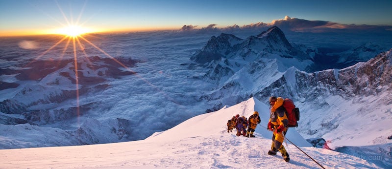 Sunrise at the Balcony on Mount Everest