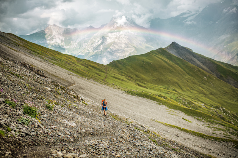 Via Alpina stage 14, rainbow over Kandersteg