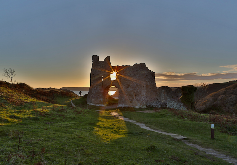 Pennard Castle on the Gower Coast Path