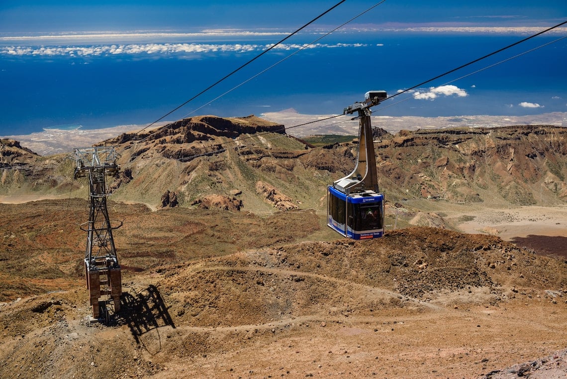 cable car on mount teide