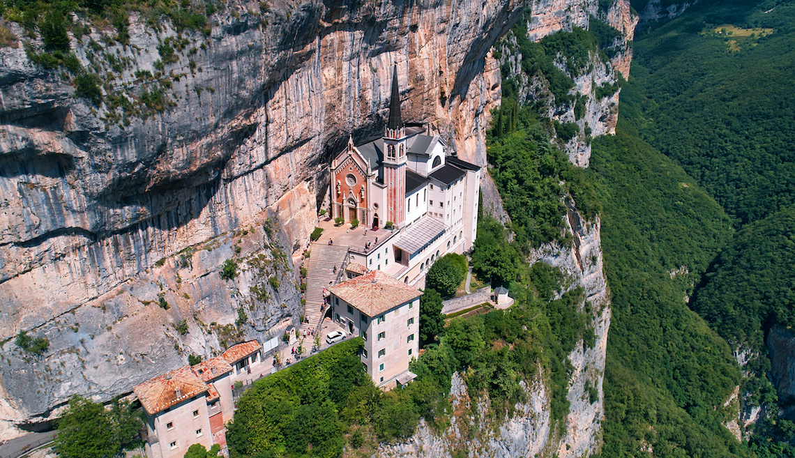 madonna della corona in the Italian Dolomites 