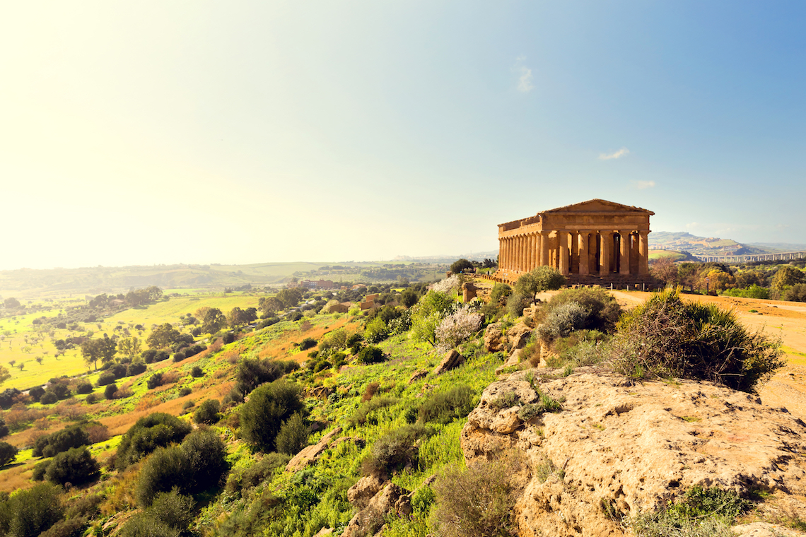 temple of concordia on the italian islands