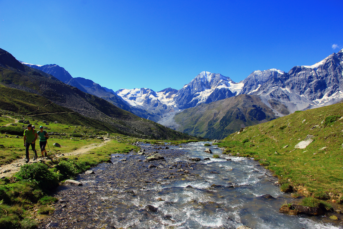 ortler high mountain trail in the italian dolomites