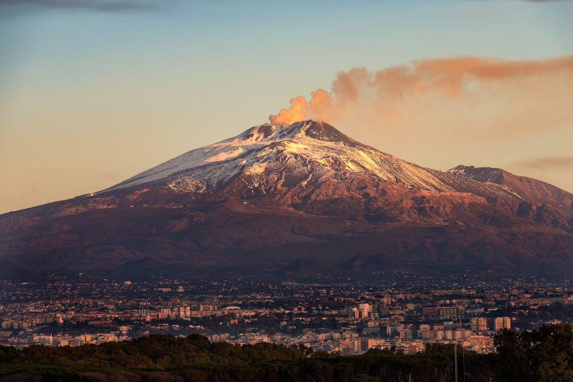 Mount etna on Sicily, one of the biggest Italian islands