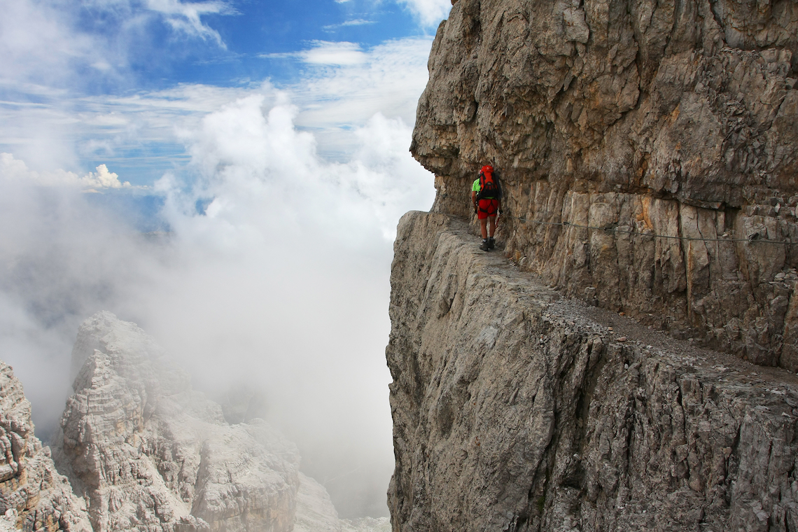 epic via ferrata in the Italian Dolomites