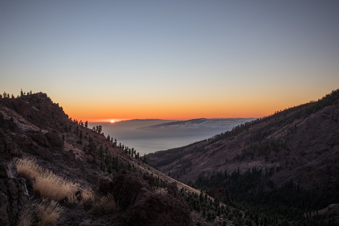 Sunset from mount Teide