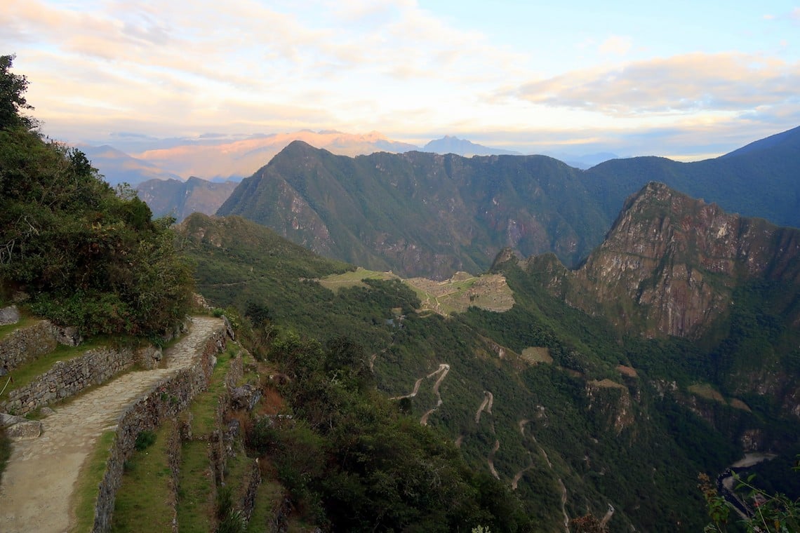 machu picchu from sun gate after hiking the Inca Trail