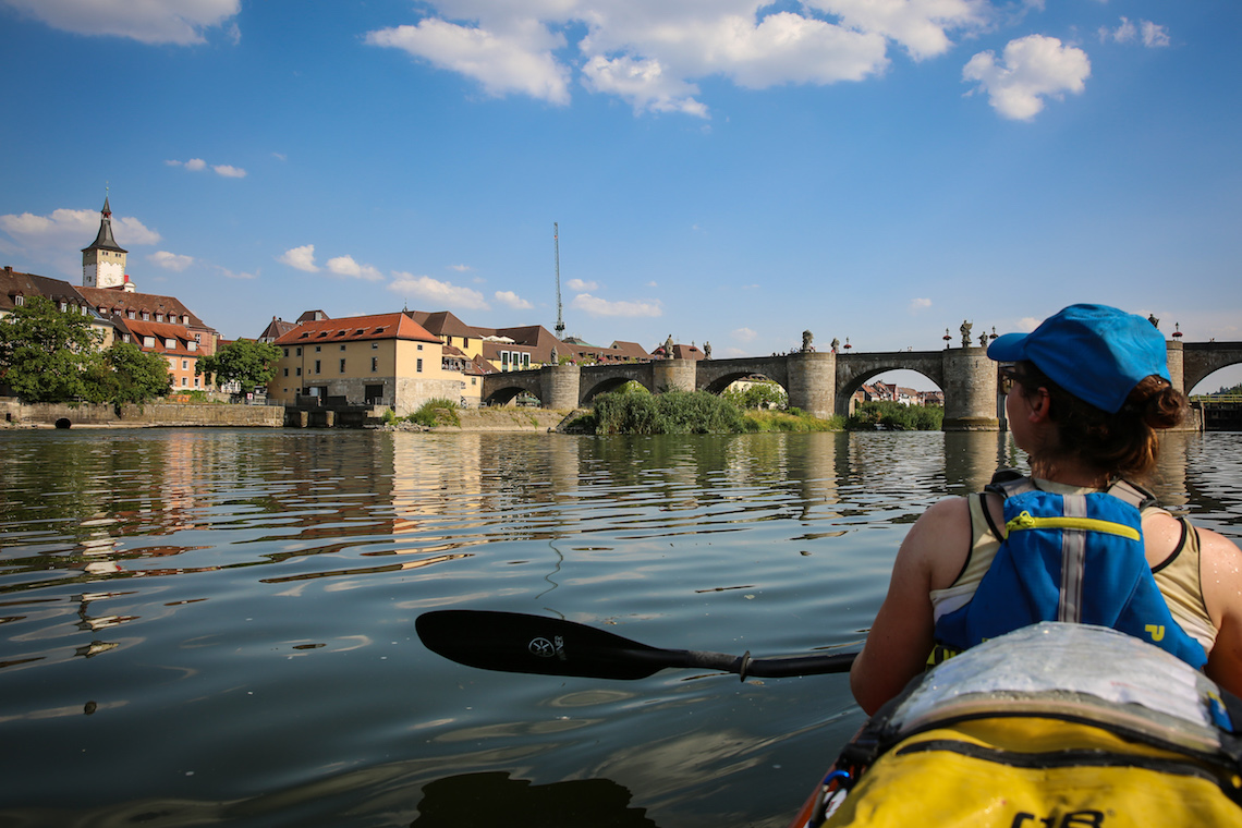 Kayaking through kelheim in Germany