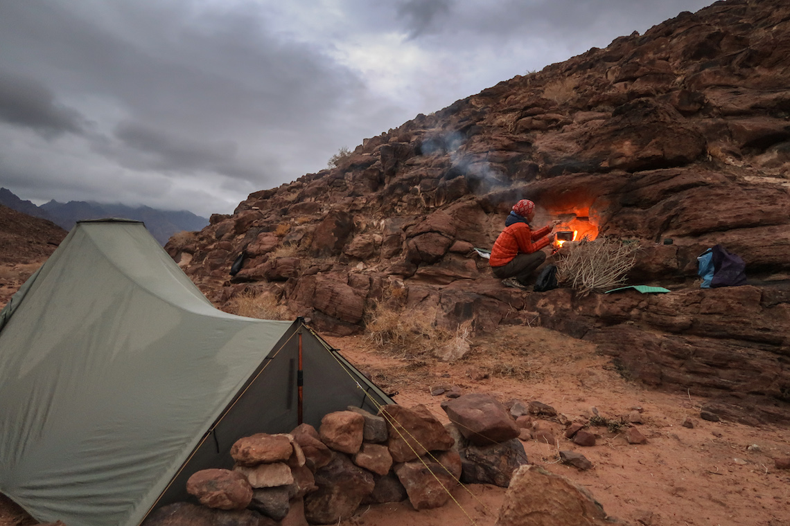 Camping in the desert on the Jordan Trail