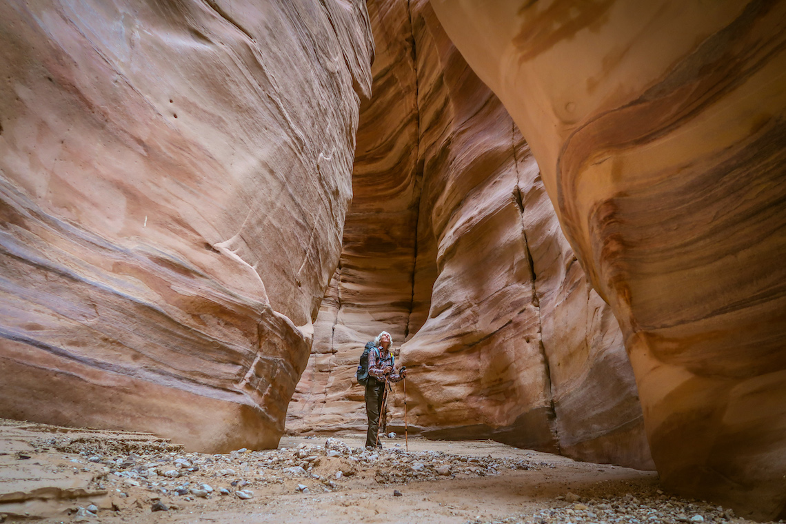 hiking through canyon on the jordan trail