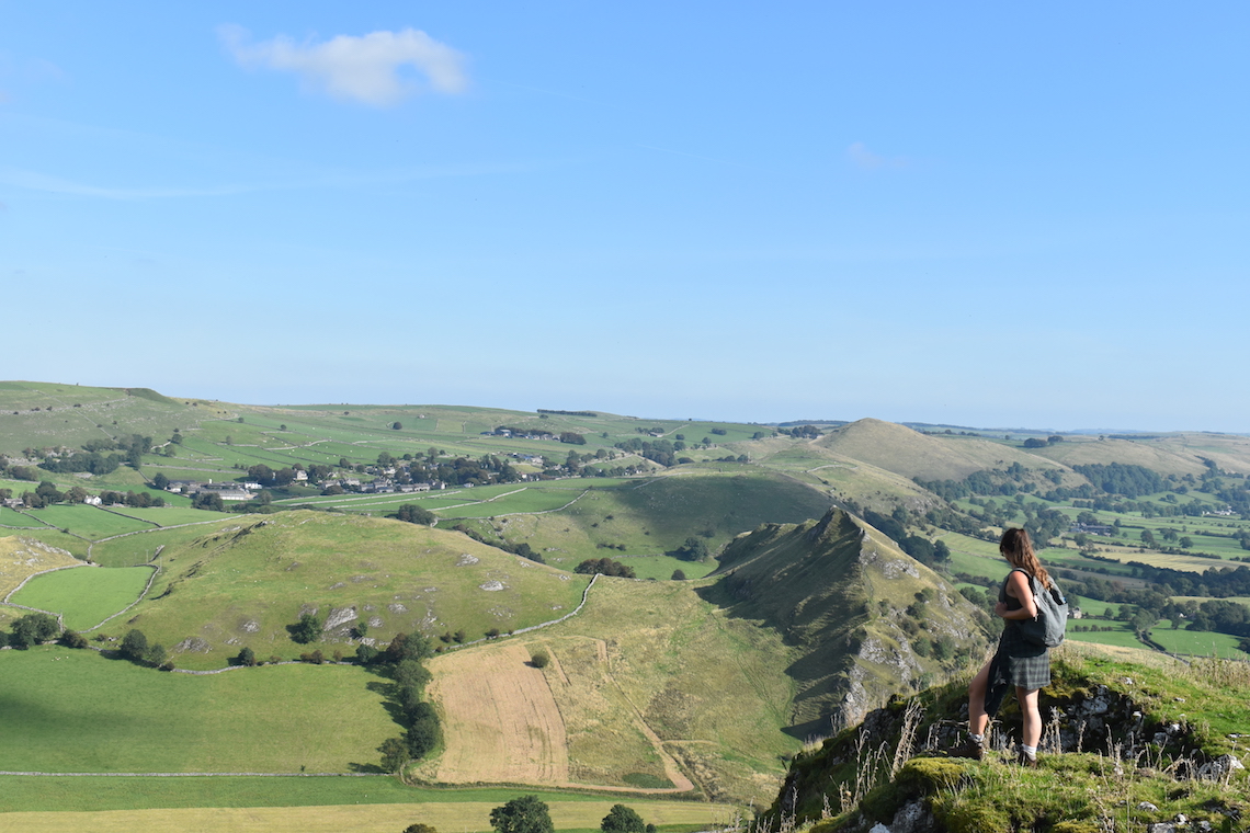 scrambling onto the dragon's back in the peak district 