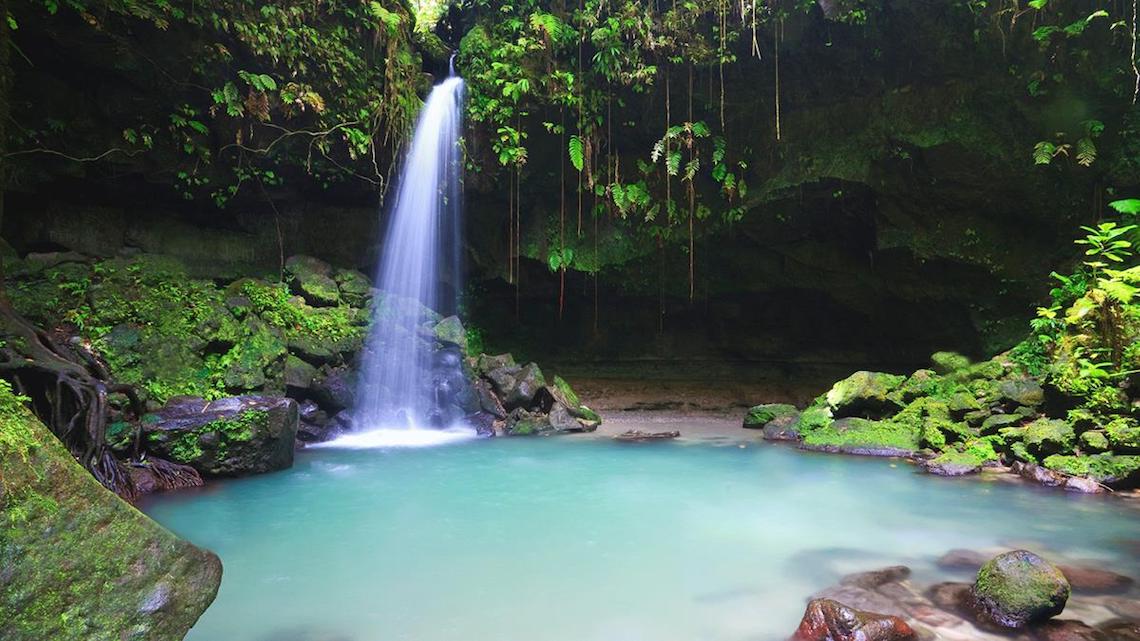 waterfall in dominica