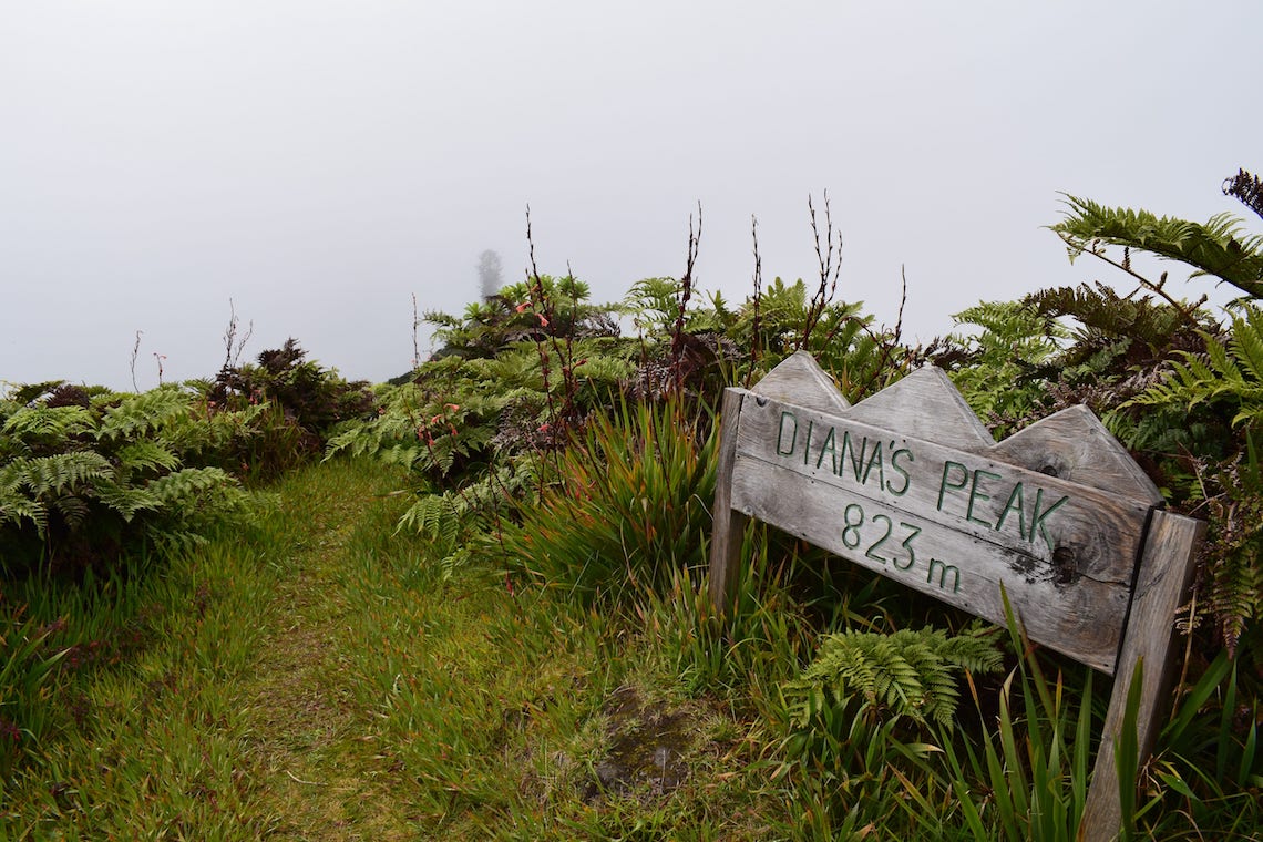 Sign to Diana's peak best activities on St Helena