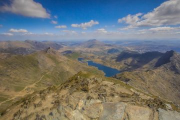 View from the summmit of mount Snowdon guide to snowdon routes