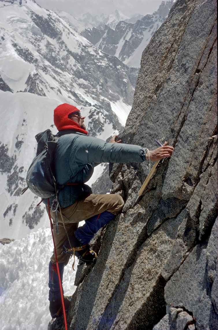 Climbing the last section on Mount Everest