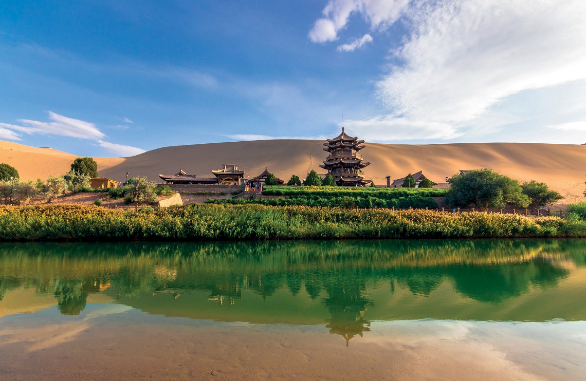 Crescent lake Oasis in Dunhuang