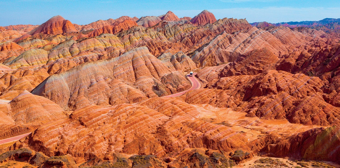 The famous rocky valleys of Zhangye