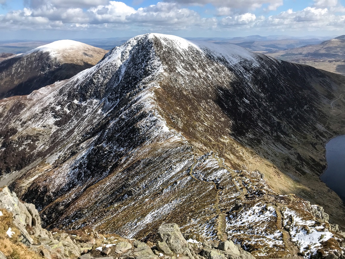 12 - The ridge linking to Carnedd Llewelyn, Pen yr Helgi Du, illuminated_