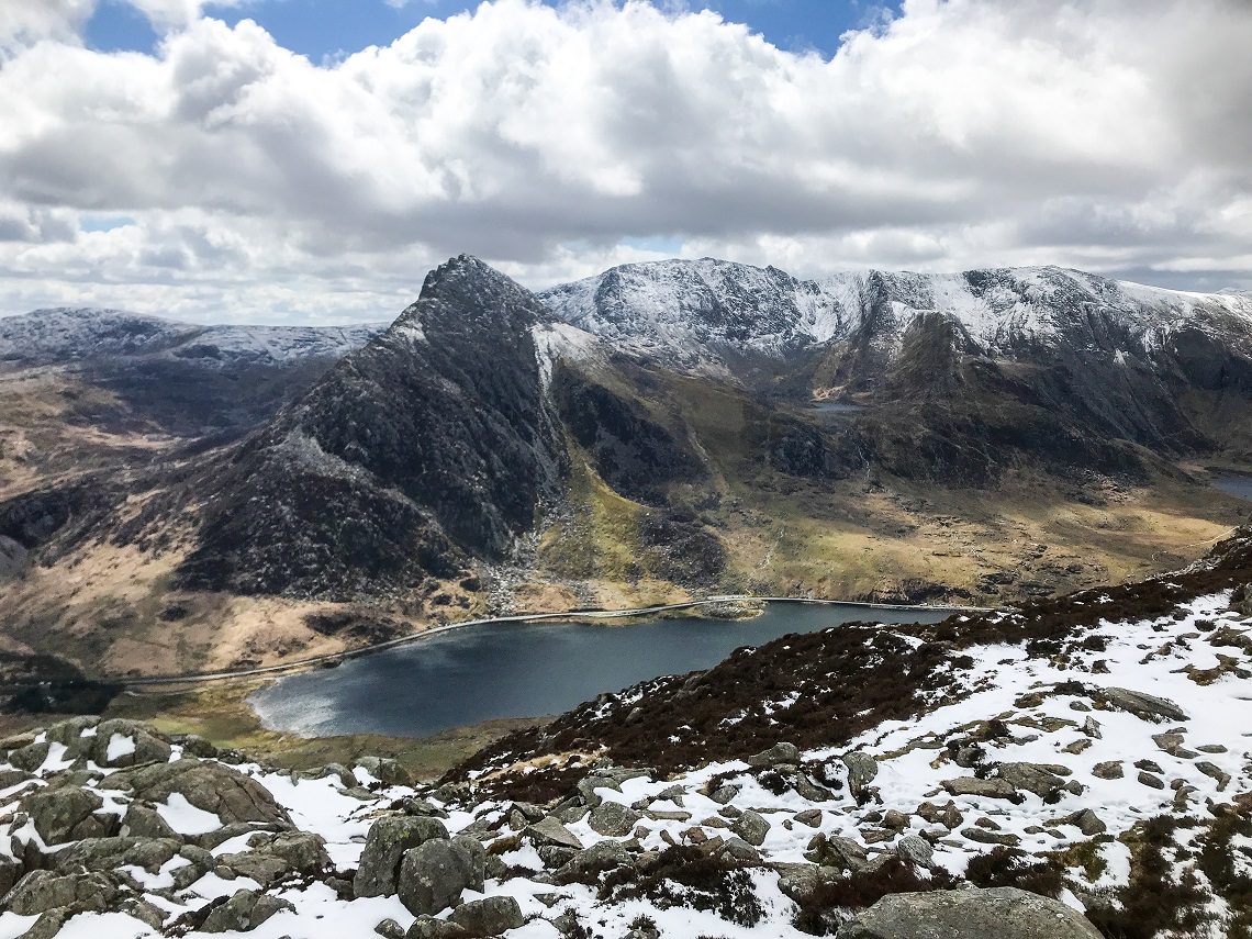 6 - Looking back over Tryfan and Cwm Idwal from Pen Yr Ole Wen_