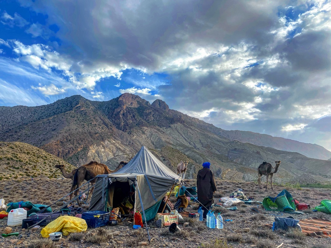 Setting up the bivouac