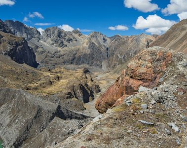 The rocky path to Siula Grande - Photo Credit Peter Elia