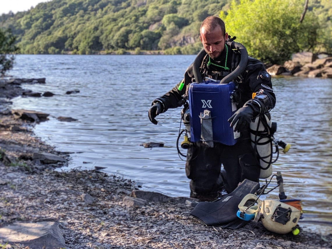 Training in a North Wales lake